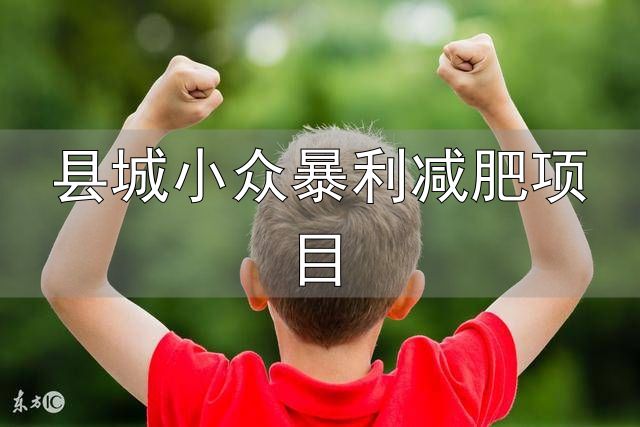 小县城暴力小本创业行业_健康行业创业项目推荐_县城小众暴利减肥项目